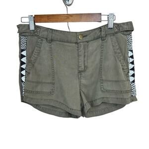 NWT PAM & GELA ARMY GREEN BEADED SHORT SIZE 2
